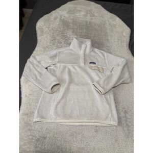 Patagonia Jacket Womens Medium White Re Tool Snap T Pullover‎ Deep Fleece